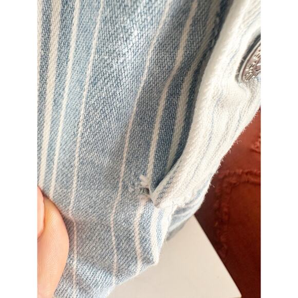 Vintage 90’s Guess Striped Overalls Shorts Shortalls Size Medium - Picture 7 of 7